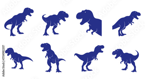 Tyrannosaurus Rex Silhouettes: A Blue Dinosaur Collection.