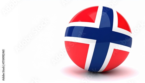 Free Download 3d sphere with norwegian flag design on white background - GFXLoad