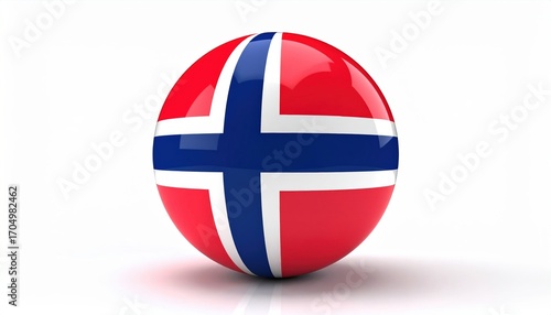 Free Download 3d spherical norwegian flag on white background - GFXLoad