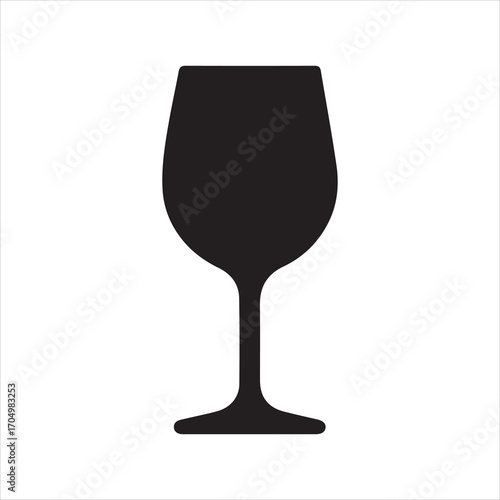 Wine Glass icon silhouette vector with white background