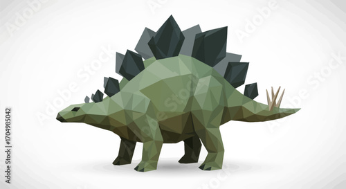 Stegosaurus Low Poly Illustration.