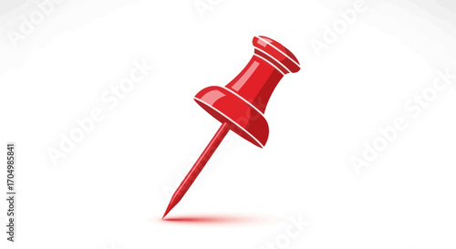 Shiny Red Push Pin with Shadow.