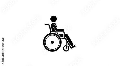 Black silhouette icon of a person in a wheelchair.