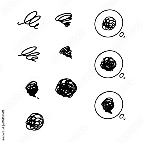 手描きの感情符もやもや