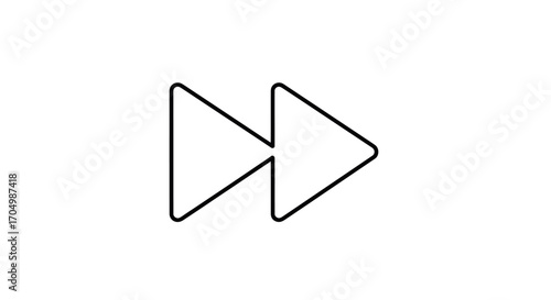 Fast forward symbol icon for media player controls.
