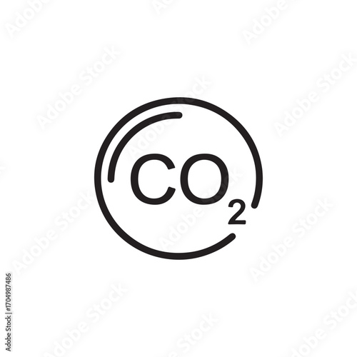 Carbon dioxide gas black outline icon nature pollution design.
