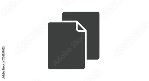 Simple gray copy document icon isolated on white background.