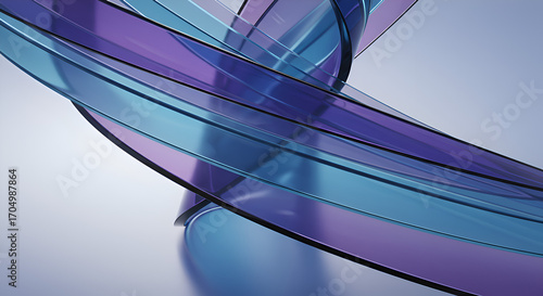 Wallpaper Mural Abstract ribbons of blue and purple intertwine in a fluid dynamic composition. Torontodigital.ca