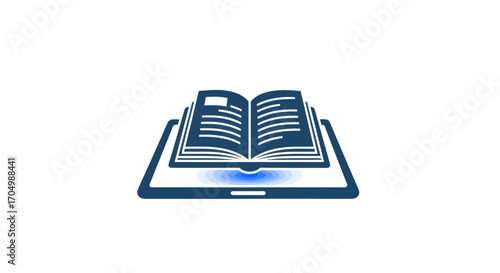 Digital Book Reading Technology Education Concept Illustration.