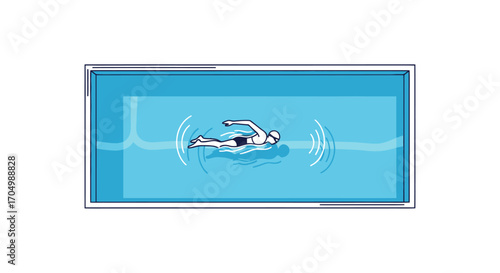 Freestyle Swimming Illustration: Person in Motion.