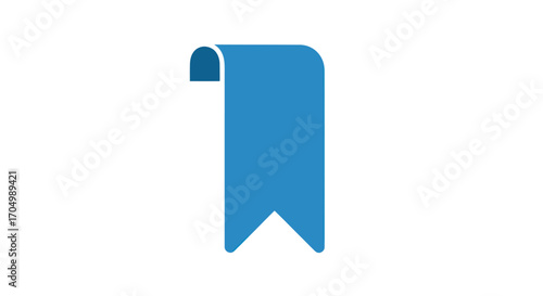 Blue Bookmark Icon for Marking Pages in Books and Documents.