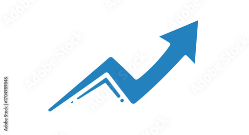 Blue upward trending arrow symbolizing growth and progress.