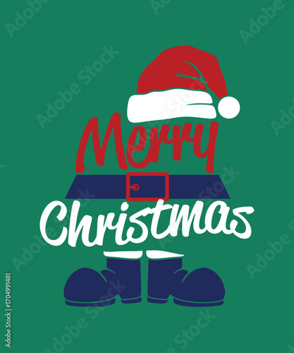 Festive Santa Outfit Christmas Greeting