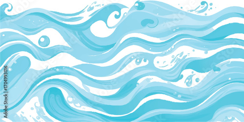 Abstract Light Blue Water Waves Watercolor Illustration Background Texture Graphic Resource