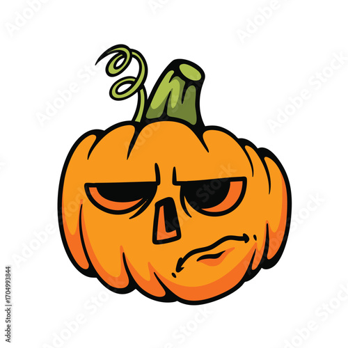 Cartoon-Style Jack O' Lantern Halloween Illustration