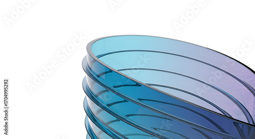 Wallpaper Mural Abstract spiraling structure with blue and purple translucent layers. Torontodigital.ca