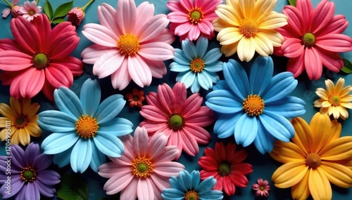 Scattered single blooms, repeating motif, muted tones, light, floral pattern, flowers