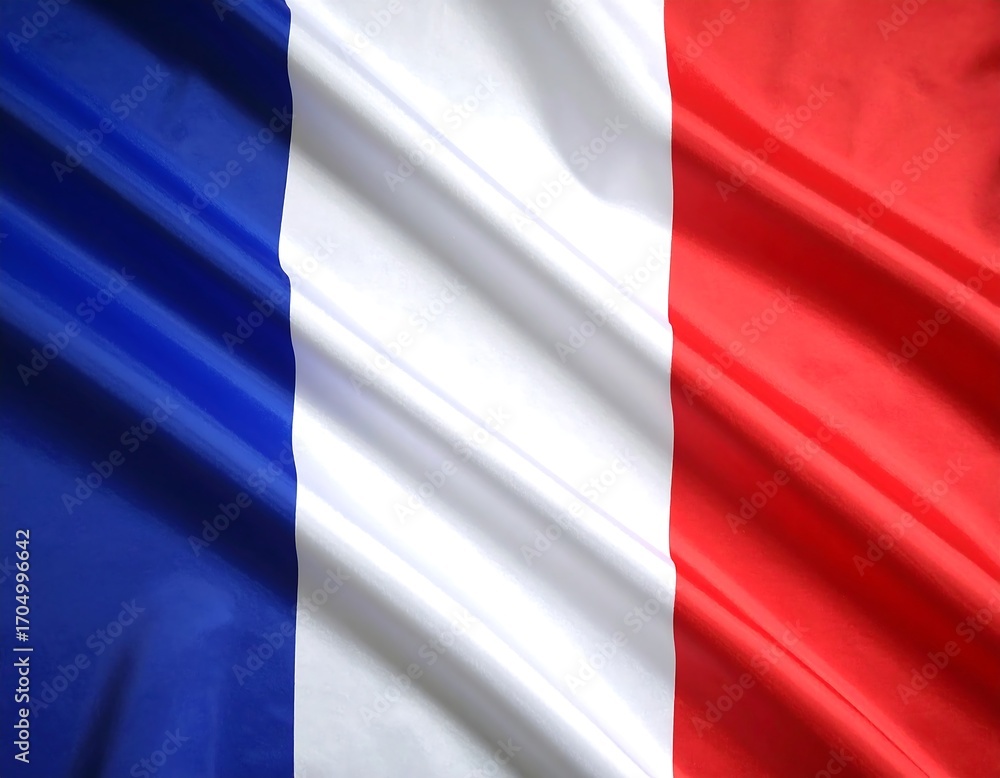 Obraz premium French flag, waving in the wind. Close-up view