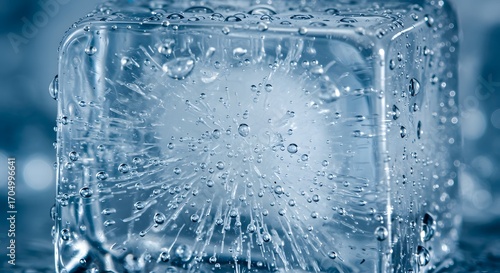 Bubbles and Cracks Inside an Ice Cube
