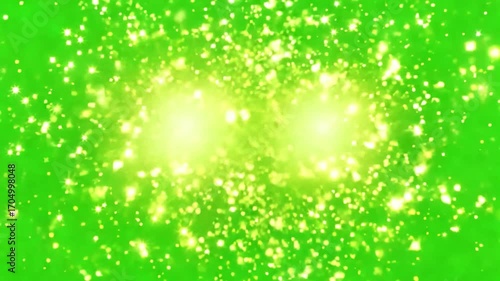 Vibrant Green Energy Burst: A dynamic explosion of bright green energy, with shimmering particles and glowing light sources, creating a visually striking and abstract background.