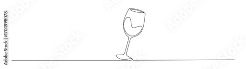 Minimalist Wine Glass Single Line Drawing