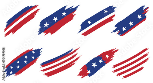 abstract american flag designs with artistic brush strokes