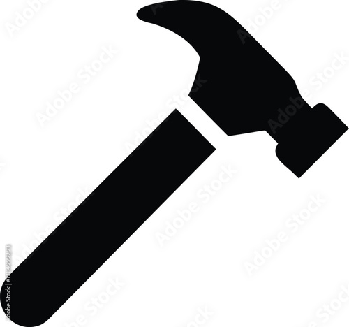 Black silhouette of a claw hammer