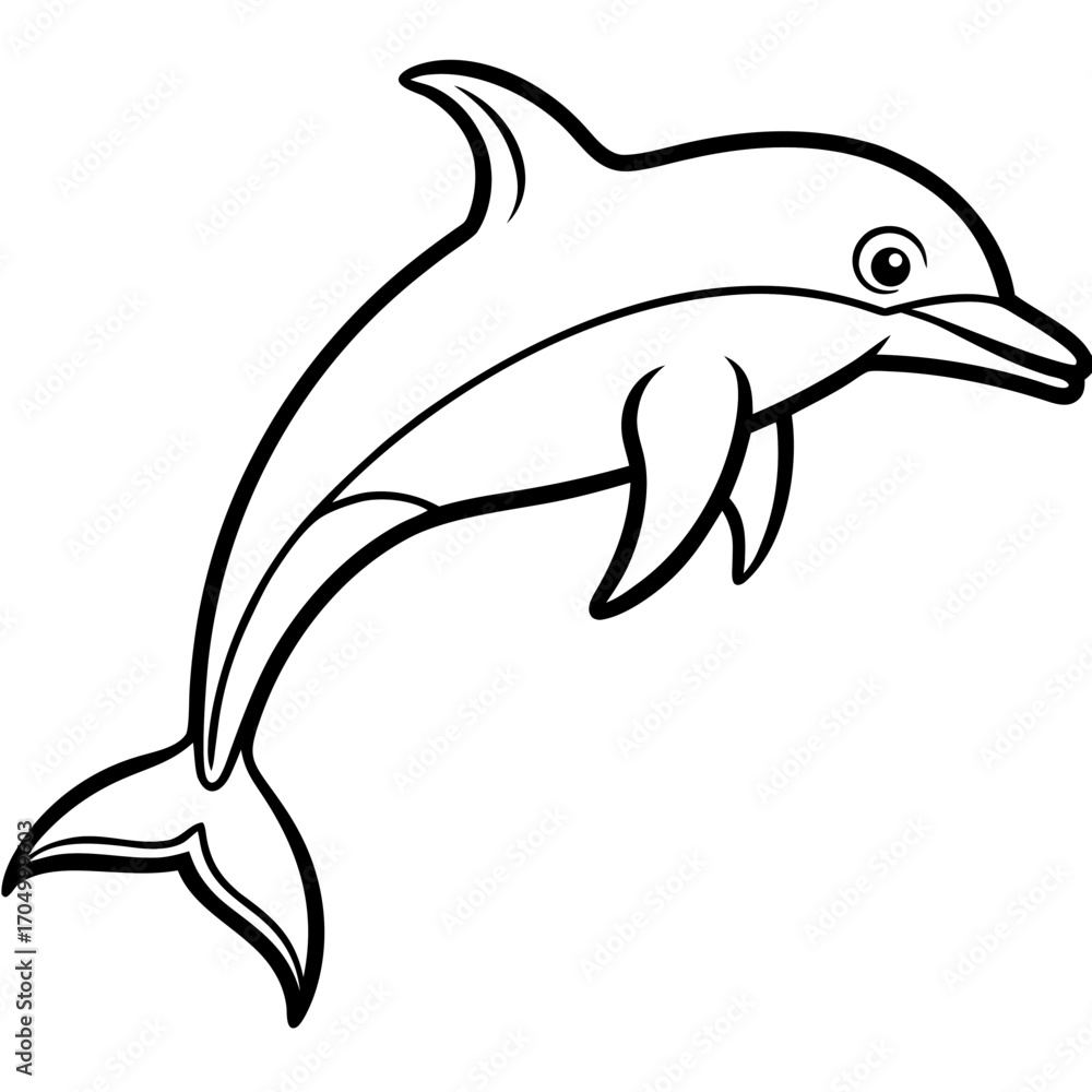 Fototapeta premium Elegant Dolphin Jumping Vector