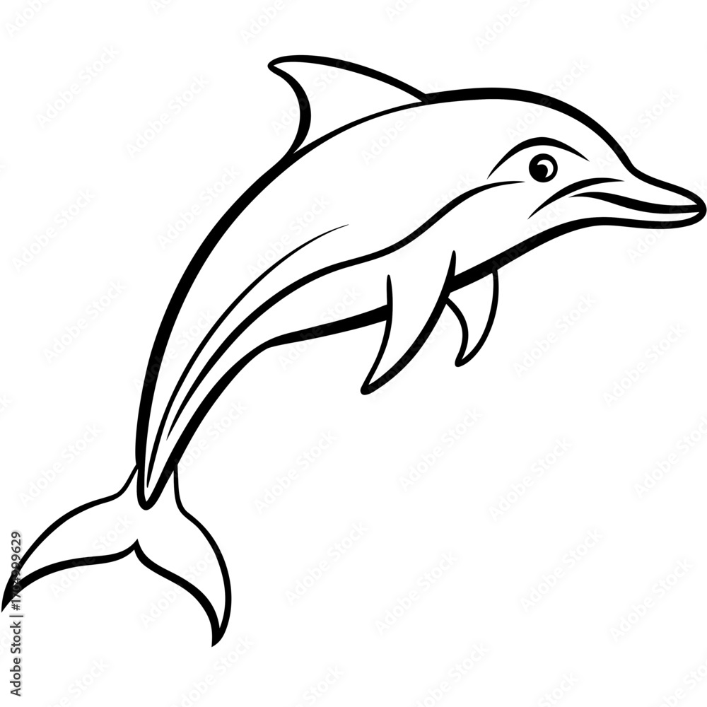 Fototapeta premium Elegant Dolphin Jumping Vector