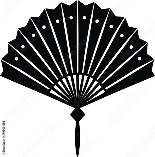 chinese fan isolated on black