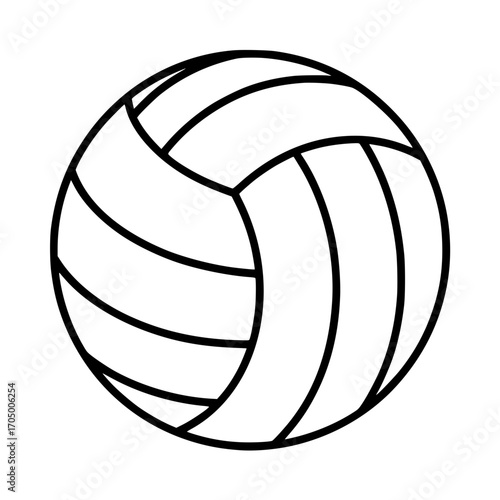 Black line drawing of a volleyball