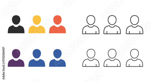 profile icons in various colors and styles arranged neatly