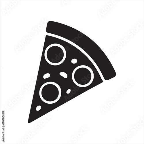 Pizza Slice icon silhouette vector with white background