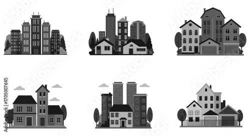 various architectural styles from urban to suburban homes