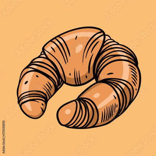 An Illustration of a Delicious Croissant Set Against a Bright and Vibrant Background