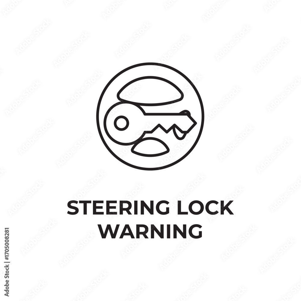 Obraz premium Steering Lock Warning Indicator Line Icon