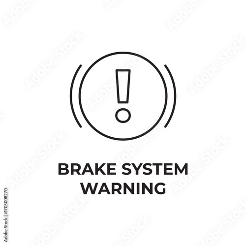 Line Icon for Brake System Warning Light