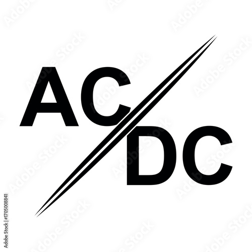 AC DC electricity symbol icon energy current power logo design