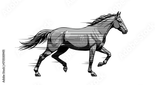 Monochrome design of female engineer with hard hat and blueprint background