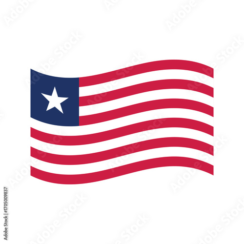 Wavy Liberian flag stripes ...