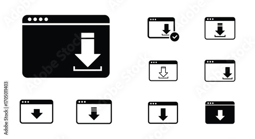 download icons displayed in various sizes and styles