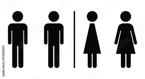 gender symbols represented through simple black silhouette figures
