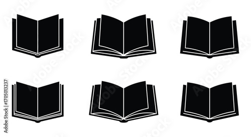 open books arranged neatly in rows and columns
