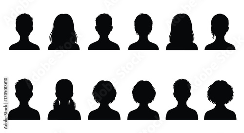 silhouettes of diverse people profiles arranged neatly in rows
