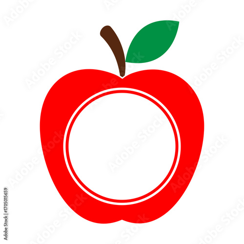 Apple monogram svg cut file. Isolated vector illustration.