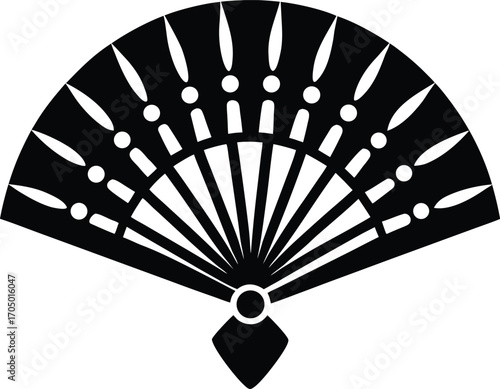 hand-fan-summer-black and white fan
