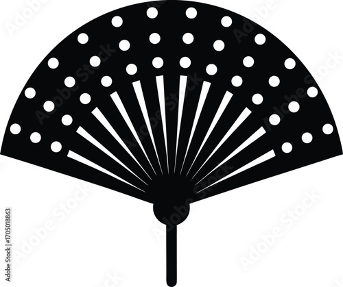 hand-fan-summer-black and white fan