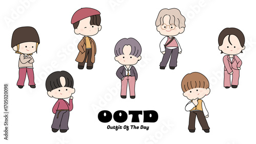 おしゃれな服を着た男性 かわいいキャラクター