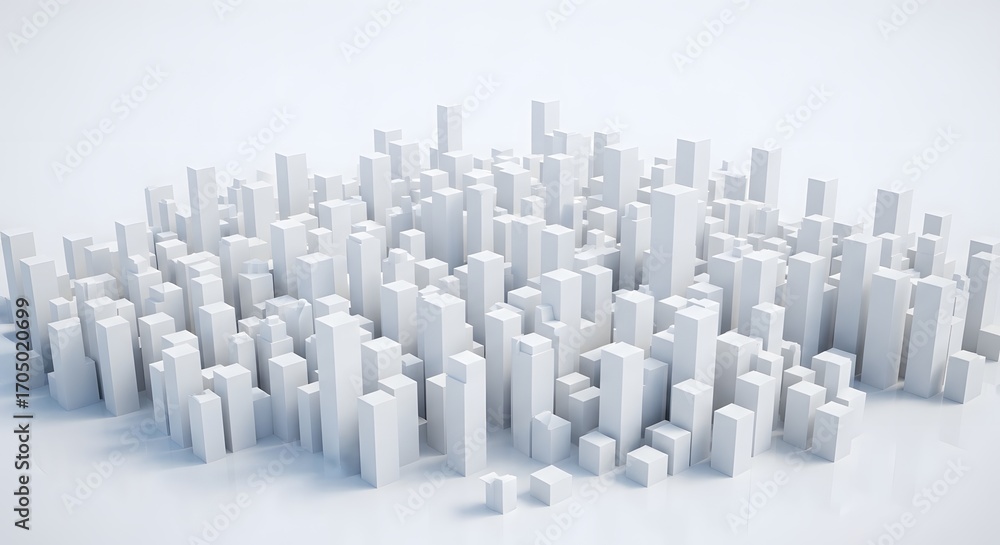 Obraz premium Abstract White Cityscape Modern Architecture Urban Development and Real Estate Concept
