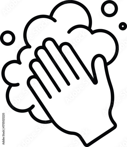 hand washing hygiene outline icon Vector.